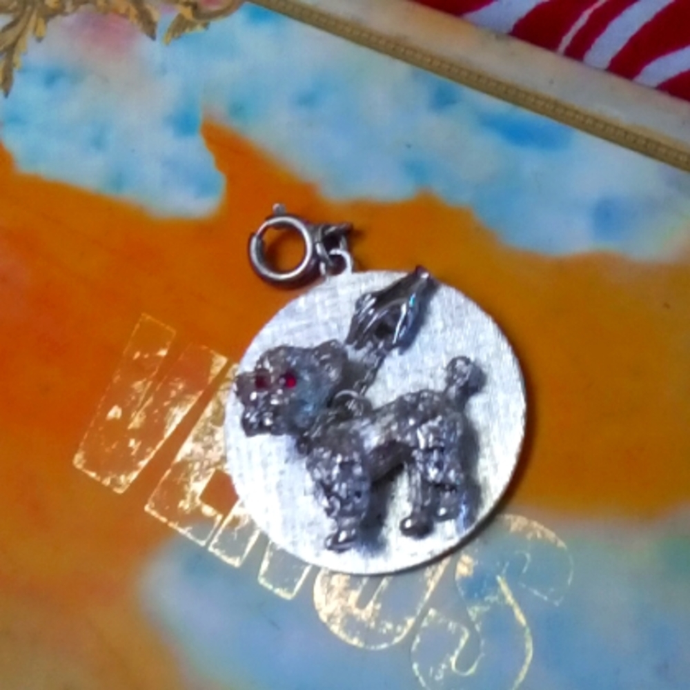 Silver poodle charm